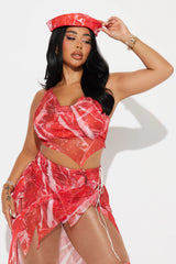 Pop Star Meat Moment 6 Piece Costume Set - Red