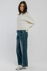 Kadie High Rise Baggy Jeans in Dark Wash