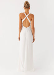 Desi Halterneck Maxi Dress - White