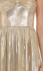 Metallic Strapless Mini Dress in Gold