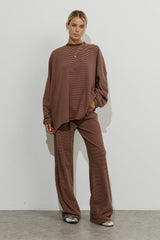 Shelby Striped Top in Brown