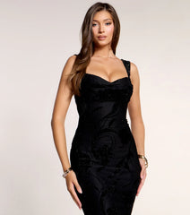 Celina Open Back Velvet Mermaid Dress