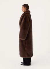 Aspen Avenue Faux Fur Coat - Chocolate
