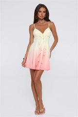 Leading Energy Mini Dress Yellow