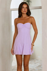 Daydream Diaries Strapless Mini Dress Lilac