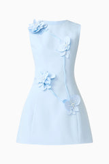 Reina Applique Mini Dress Dress Sky Blue