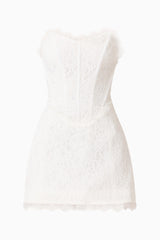 Clarisse Tulip Mini Dress in White