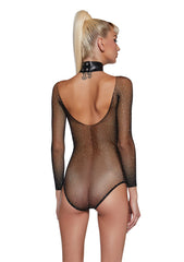 Supernova Party Fishnet Bodysuit - Black