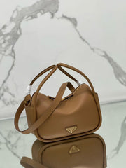 Prada Darling Handbag Caramel Soft Grain Leather