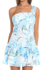 Gabi Tiered Mini Dress Blue