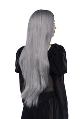 Straight Wig With Center Part - Gray