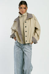 PREORDER - Colette Oversized Trench Jacket in Khaki