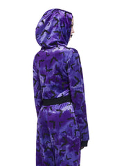 Bat Behavior Cropped Hoodie - Purple