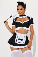 Sultry Maid 4 Piece Costume Set - Black/White