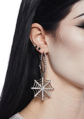 Web Of Glitz Hoop Earrings