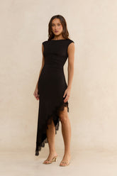 Luxury And Lace Midi Dress Black