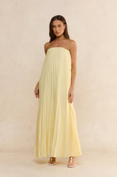 Gentle Journey Strapless Maxi Dress Lemon