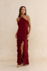 Showstopper Nights Maxi Dress Wine
