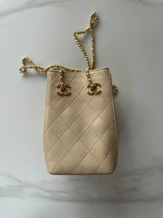 Chanel 2026 Bucket Bag 18cm Lambskin Suede Denim