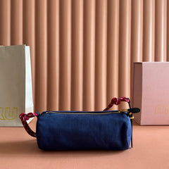 Miu Miu Adventure Nappa Canvas Bucket Bag 22 Blue in Fabric 285320