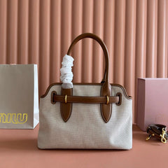 Miu Miu Aventure Handbag 31 Beige in Canvas 285305