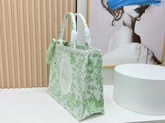 Dior 2026 Book Tote 41cm with Strap Green White Canvas