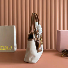 Miu Miu Aventure Handbag 31 Beige in Canvas 285305