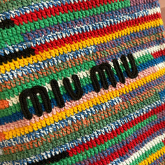 Miu Miu Crochet Multicolor 38 Cotton Thread Tote Bag 285250