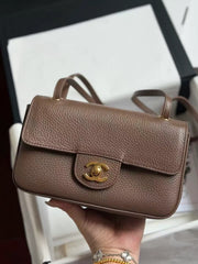 CC 2026 Mini Flap Bag 20cm Denim And Grained Calfskin