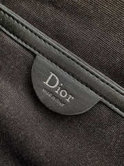 Dior 2026 Heritage Saddle Flap Messenger Bag 23cm Fabric Leather