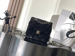 Chanel 2026 Sequin Backpack 21cm Leather