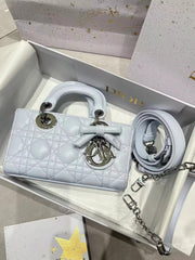 Dior 2026 Lady D-Joy 19cm Blue With Bow Detail Lambskin
