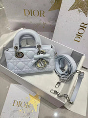 Dior 2026 Lady D-Joy 19cm Blue With Bow Detail Lambskin