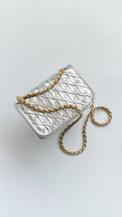 Chanel 25C Mini Flap Bag Silver Gold Lambskin