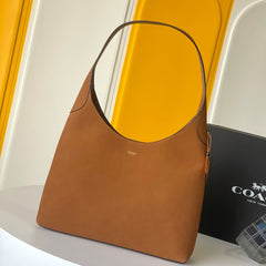 Coach Brooklyn Shoulder Bag 34cm Camel Suede