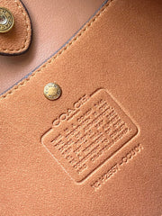 Coach Brooklyn Shoulder Bag 34cm Camel Suede