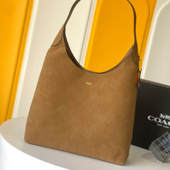 Coach Brooklyn Shoulder Bag 39cm Dark Khahi Suede
