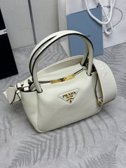 Prada Small Bag 23cm White Grain Leather GHW