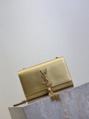Prada Kate Small Bag 20cm Gold Metallic Calfskin.