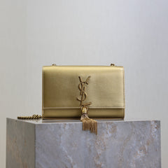 Prada Kate Small Bag 20cm Gold Metallic Calfskin.