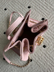 Chanel 2025 Backpack 23cm Pink Grained Calfskin 318275