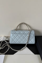 CC 23P Top Handle Kelly Clutch Light Blue Caviar Leather 282521