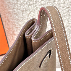 HM So Kelly Shoulder Bag 22cm Taupe Cowhide 284538