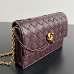 BV 26s Andiamo Pouch Coffee Intrecciato Leather 291436