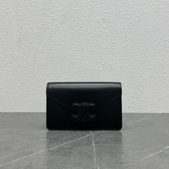 Celine WOC Triomphe Black Cowhide