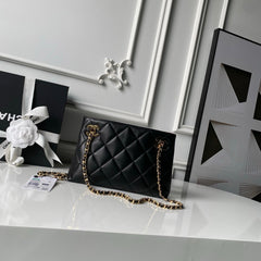 CC AS6248 Small Shopping 25cm Black Sheepskin
