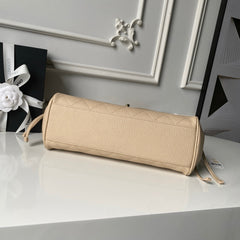 CC 26ss Small Shopping Bag 30.5cm Beige Grain Leather