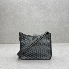 Goyard Musette Bag Grey White Canvas Leather