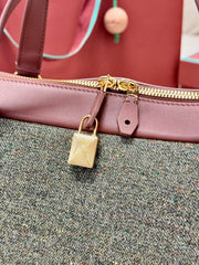 LP Needle Handbag 40.5 Muted Pink Tweed Calfskin 282253