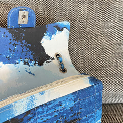 CC Surf Line Choco Bar Flap Bag Blue Canvas